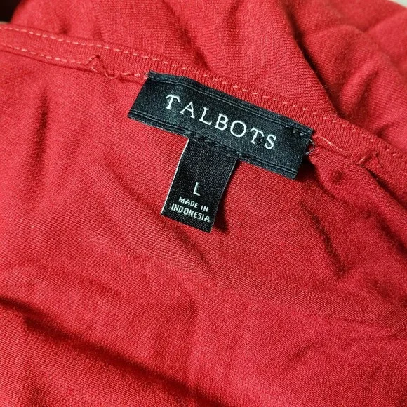 Talbots Women's size Large Red Long Sleeve Dress AS IS - Picture 7 of 8